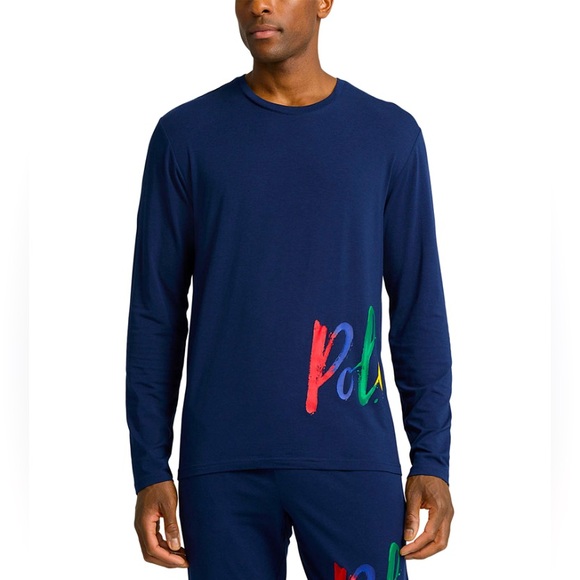 Polo Ralph Lauren Men’s Cruise Navy Long-Sleeve Crewneck Pajama Top - XL (NWT) - Picture 3 of 10